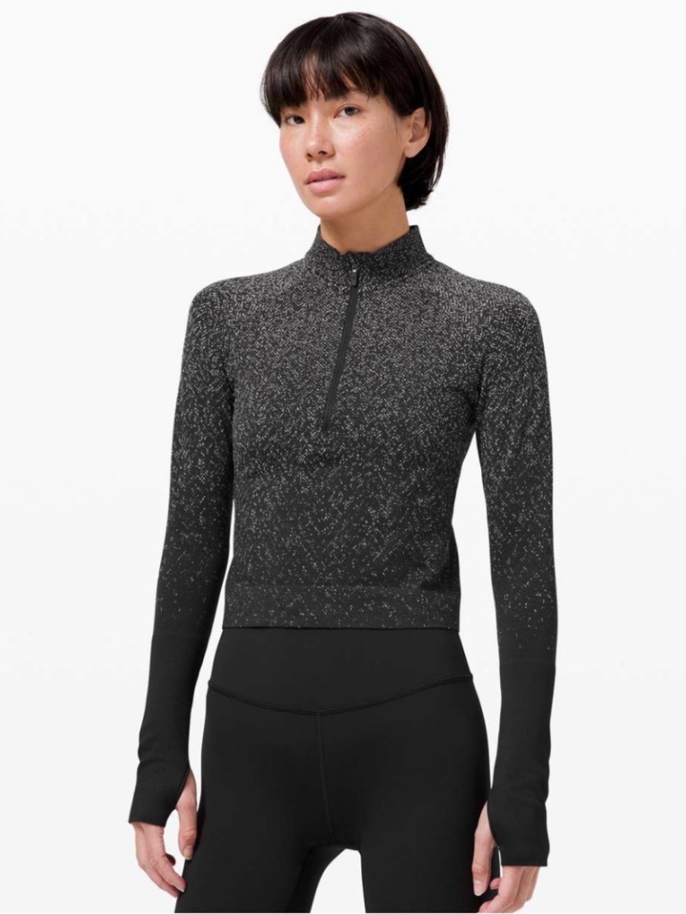 Lululemon rest less cropped 1/2 zip
